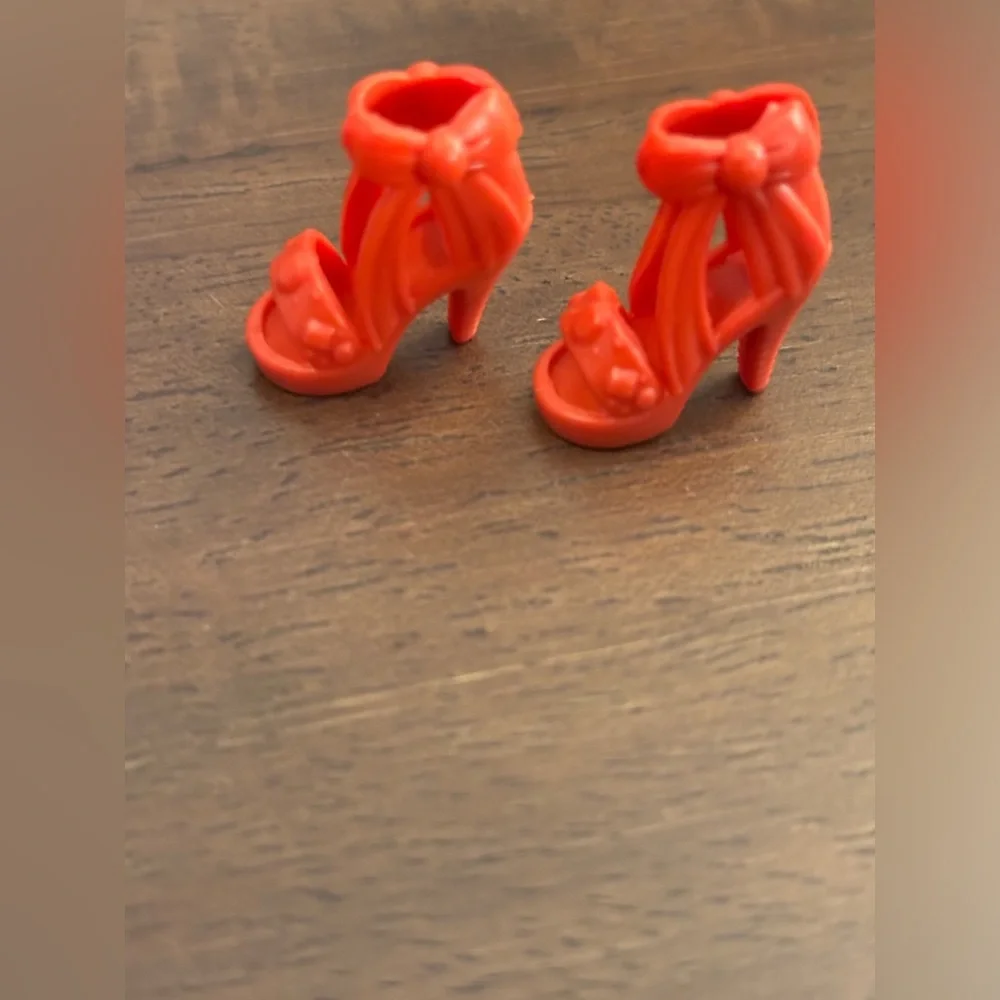 9 pairs of Barbie Doll Shoes Pink Purple Red‎ Green Orange Open Toe Ballet Heels